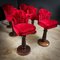 Set of 6 Vintage Baroque Style Bar Stools - Red Velor Fabric, Set of x, Image 1