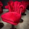 Set of 6 Vintage Baroque Style Bar Stools - Red Velor Fabric, Set of x, Image 4