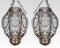 Murano Pink Glass Caged Pendants, 1920s, Set of 2 1
