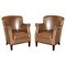 Halo Little Professor Armchairs in Brown Leather by Timothy Oulton, Set of 2 1