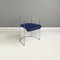 Italia Modern Chair in Tubular Metal and Blue Velvet, 1960s 2