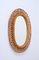 Mid-Century French Riviera Bamboo and Rattan Oval Mirror by Franco Albin, Italy, 1960s 7