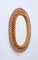 Mid-Century French Riviera Bamboo and Rattan Oval Mirror by Franco Albin, Italy, 1960s 2