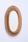 Mid-Century French Riviera Bamboo and Rattan Oval Mirror by Franco Albin, Italy, 1960s 9