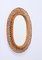 Mid-Century French Riviera Bamboo and Rattan Oval Mirror by Franco Albin, Italy, 1960s 8