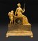 Antike Französische Empire Uhr aus gemeißelter goldener Bronze 8