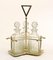 Bohemian Crystal Silver Plated Glass Decanters with Stand, Set of 4, Image 1