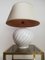 White and Gold Glazed Ceramic Table Lamps by Tommaso Barbi, 1970s, Set of 2, Image 1