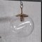 Lámpara colgante Mid-Century de latón y cristal burbuja, Imagen 1