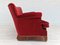 Danish 2-Seater Sofa in Cherry Red Velour, 1950s, Image 13