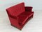 Danish 2-Seater Sofa in Cherry Red Velour, 1950s, Image 16