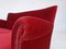 Danish 2-Seater Sofa in Cherry Red Velour, 1950s, Image 6