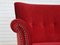 Danish 2-Seater Sofa in Cherry Red Velour, 1950s, Image 17