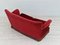 Danish 2-Seater Sofa in Cherry Red Velour, 1950s, Image 12