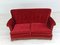 Dänisches 2-Sitzer Sofa aus kirschrotem Velours, 1950er 2