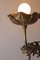Art Nouveau Bronze and Brass Floor Lamp Side Table and Oak Leaves, 1890s 3