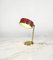 Table Lamp in Brass, Enamelled Metal and Glass, Italy, 1950s 4