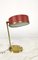 Lámpara de mesa de latón, metal esmaltado y vidrio, Italia, años 50, Imagen 2
