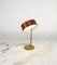 Lampada da tavolo in ottone, metallo smaltato e vetro, Italia, anni '50, Immagine 5