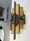 Hammered Glass and Gilt Wrought Iron Sconces from Longobard, Italy, 1970s, Set of 2 2