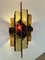 Hammered Glass and Gilt Wrought Iron Sconces from Longobard, Italy, 1970s, Set of 2 8