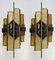 Hammered Glass and Gilt Wrought Iron Sconces from Longobard, Italy, 1970s, Set of 2 1