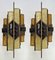 Hammered Glass and Gilt Wrought Iron Sconces from Longobard, Italy, 1970s, Set of 2, Image 1