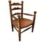 Französischer Farm Chair mit Ledersitz im Stil von Charles Dudouyt, 1950er 3