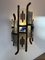 Hammered Glass and Gilt Wrought Iron Sconces from Longobard, Italy, 1970s, Set of 2 7