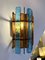 Hammered Glass and Gilt Wrought Iron Sconces from Longobard, Italy, 1970s, Set of 2 10