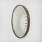 Circular Engraved Wall Mirror in Brass and Wood from Cristal Art, 1950s 2