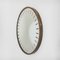 Circular Engraved Wall Mirror in Brass and Wood from Cristal Art, 1950s, Image 2