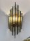 Hammered Glass and Gilt Wrought Iron Sconces from Longobard, Italy, 1970s, Set of 2 6