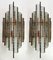 Hammered Glass and Gilt Wrought Iron Sconces from Longobard, Italy, 1970s, Set of 2, Image 1