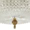 Heavy Brass and Faceted Cut Glass Flush Mount with French Lily Motif 5