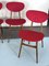 Chaises de Salle à Manger Mid-Century en Velours Rouge et Bois, Italie, 1950s, Set de 4 10