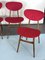 Mid-Century Red Velvet and Wood Dining Chairs, Italy, 1950s, Set of 4 10
