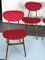 Chaises de Salle à Manger Mid-Century en Velours Rouge et Bois, Italie, 1950s, Set de 4 9