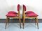 Chaises de Salle à Manger Mid-Century en Velours Rouge et Bois, Italie, 1950s, Set de 4 3