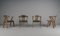 Brutalistische Stühle mit Armlehnen aus Eiche, 1960er, 4er Set 1