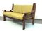 Mid-Century Armchairs and Sofa in Wood and Green Fabric, Italy, 1960s, Set of 5, Image 11