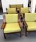 Mid-Century Armchairs and Sofa in Wood and Green Fabric, Italy, 1960s, Set of 5 7