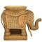 Elefanten- oder Beistelltisch aus Rattan & Bambus, Frankreich, 1970er 1
