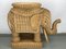 Elefanten- oder Beistelltisch aus Rattan & Bambus, Frankreich, 1970er 2