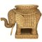 Tavolino a forma di elefante in vimini e bambù, Francia, anni '70, Immagine 3