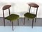Vintage Wood and Green Velvet Chairs, Italy, 1950s, Set of 2 11