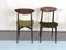 Chaises Vintage en Bois et Velours Vert, Italie, 1950s, Set de 2 2