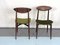 Vintage Wood and Green Velvet Chairs, Italy, 1950s, Set of 2 2
