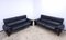 DS 2011 Zwei-Sitzer Sofas aus schwarzem Leder von de Sede, 2er Set 1