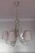 5-Lights Chandelier in Wrought Iron with Orange Pearls, 1980s 1